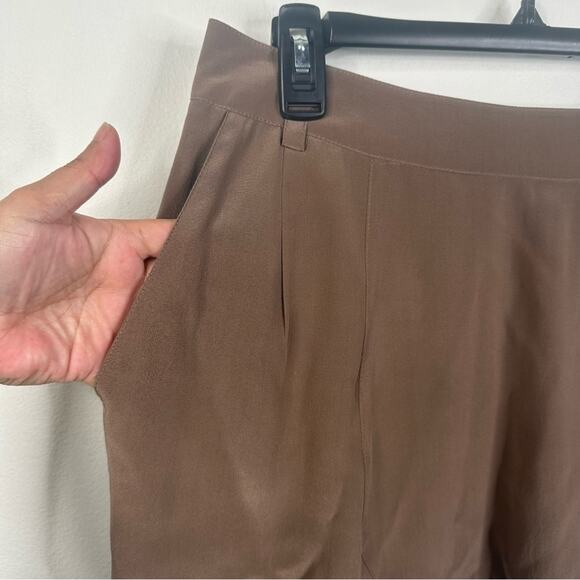 Brochu Walker Size P (XS/S) 100% Silk Brown Cuffed Mini Shorts - Picture 4 of 11
